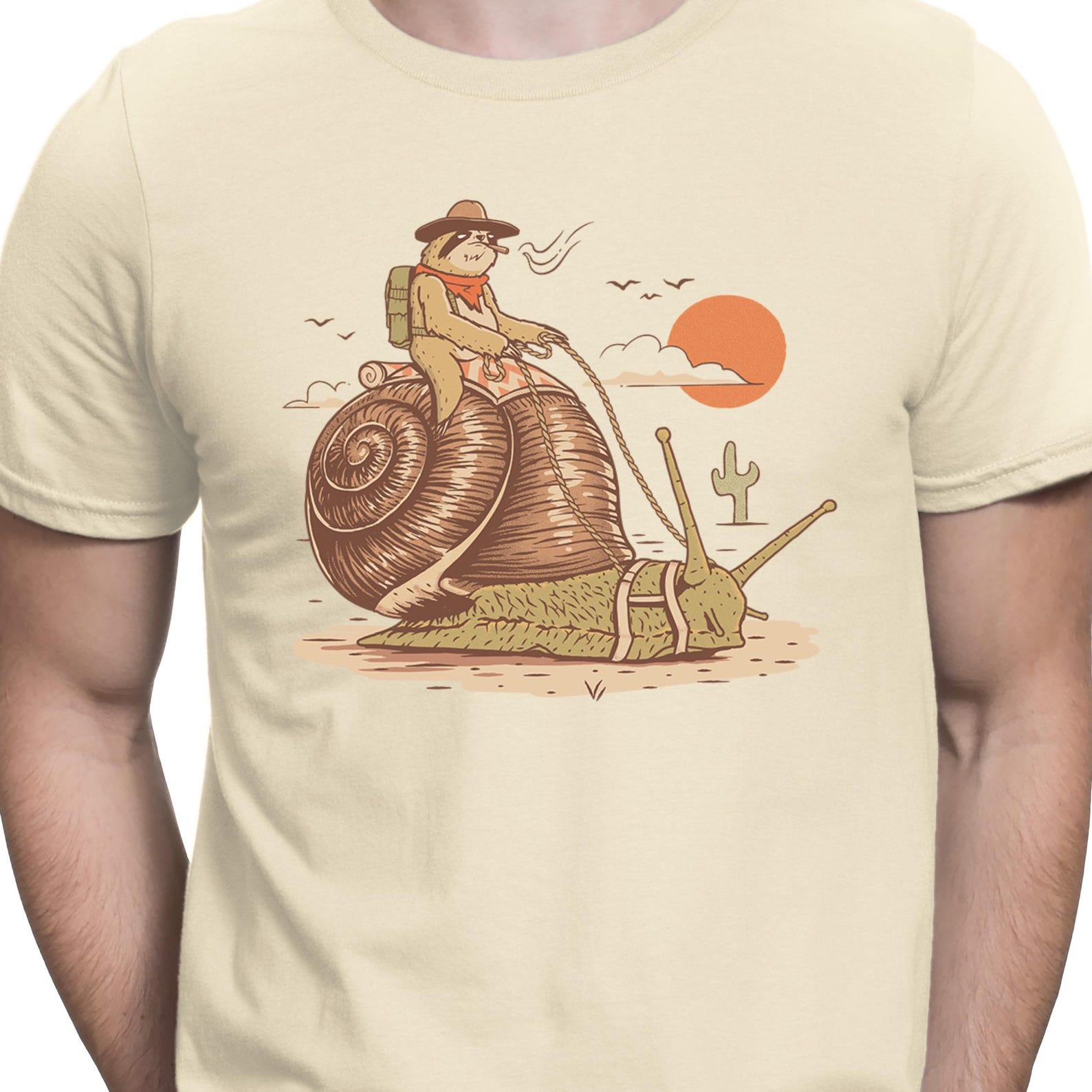 Funny Sloth T shirt Weird Western T-shirt Desert Animals Tee 2XL