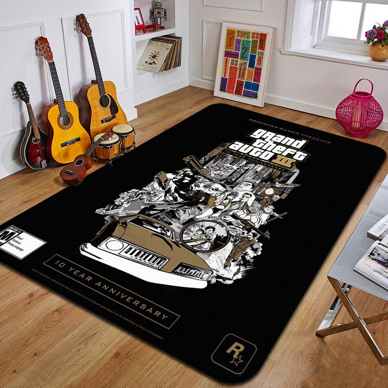 G-Grand Theft Auto Gedruckter Teppich Mode Yogamatte Schlafzimmer Dekoteppich Wohnzimmer Dekorative Bodenmatte Geburtstagsgeschenk
