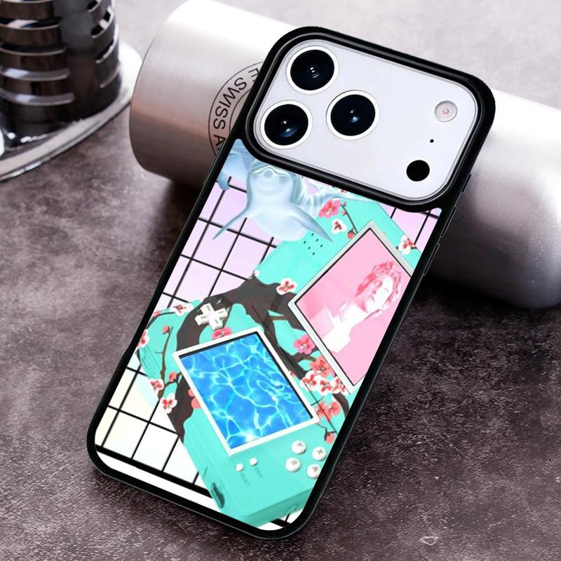 

Vaporwave Dolphin Phone Case For iPhone 17,16e,15,14,13,12,11,Mini,Pro,MAX soft Silicone Cover iPhone 13 Pro Max