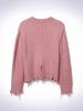 HAUS072C Puff Damage Knit Pink