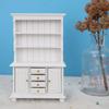 1:12 Doll House Accessories Wooden Three Layers Cabinet Simulation Furniture(White)