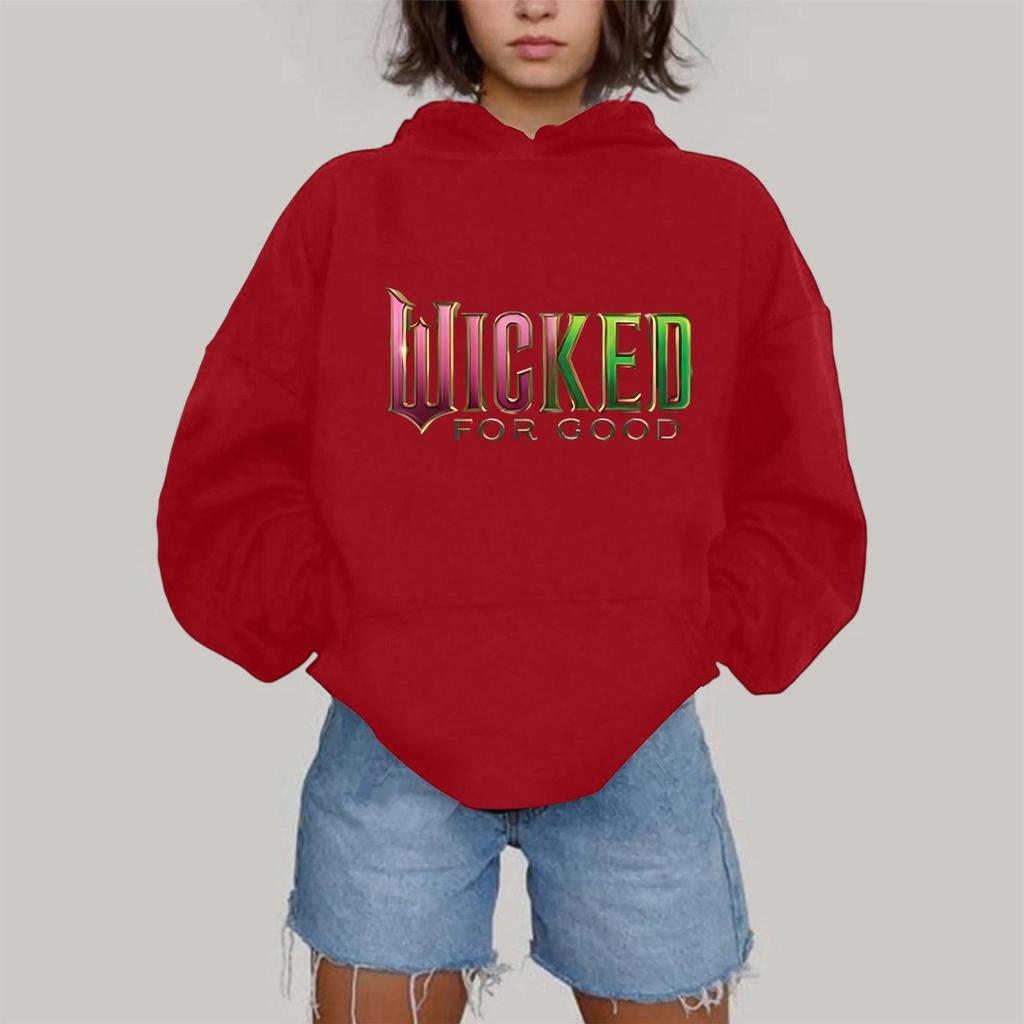 Damen Modisches Lässiges Kapuzen-Langarm-Sweatshirt mit Aufdruck