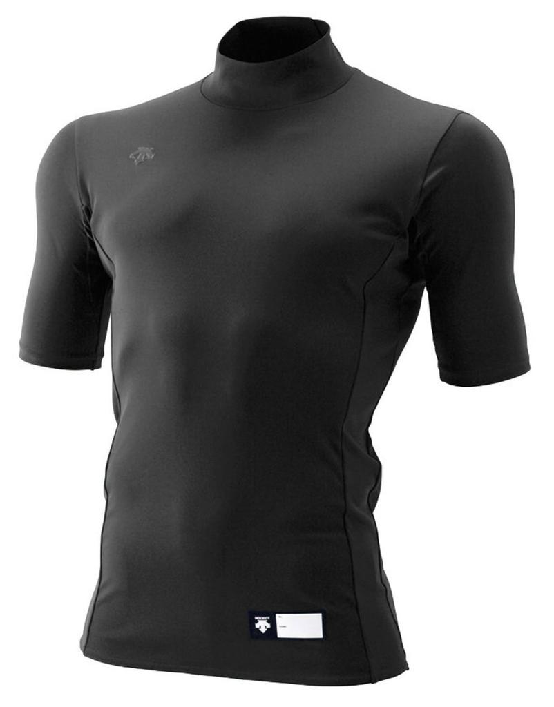 DESCENTE Junior Baseball High Short Relaxed 140cm Undershirt, Neck, Sleeve, Fit, Black, (JSTD705)