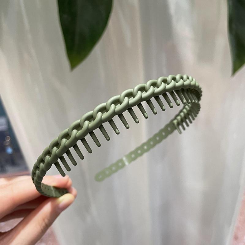 Solid Color Headband Plastic Non Slip Teeth Hair Band Vintage Braided Hair Hoop Perfect for Woman Man Face Washing Skin Care