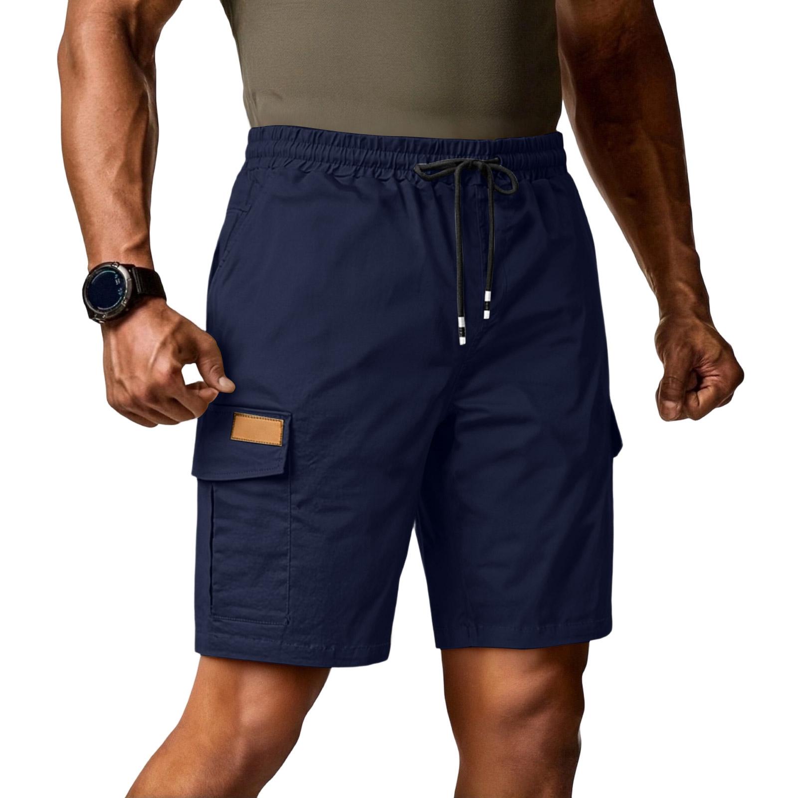

Men s -color Casual Five-inch Length Work Pants - Men s Loose Multi-pocket Outdoor Sports Quick-drying Breathable Shorts XL Темно-синій