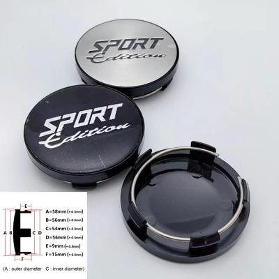 4pcs 58mm Sport Edition Logo Emblem Badge Car Wheel Center Cap Wheel Hub Center Cover Rim Hubcap Replace Car Styling Accessories