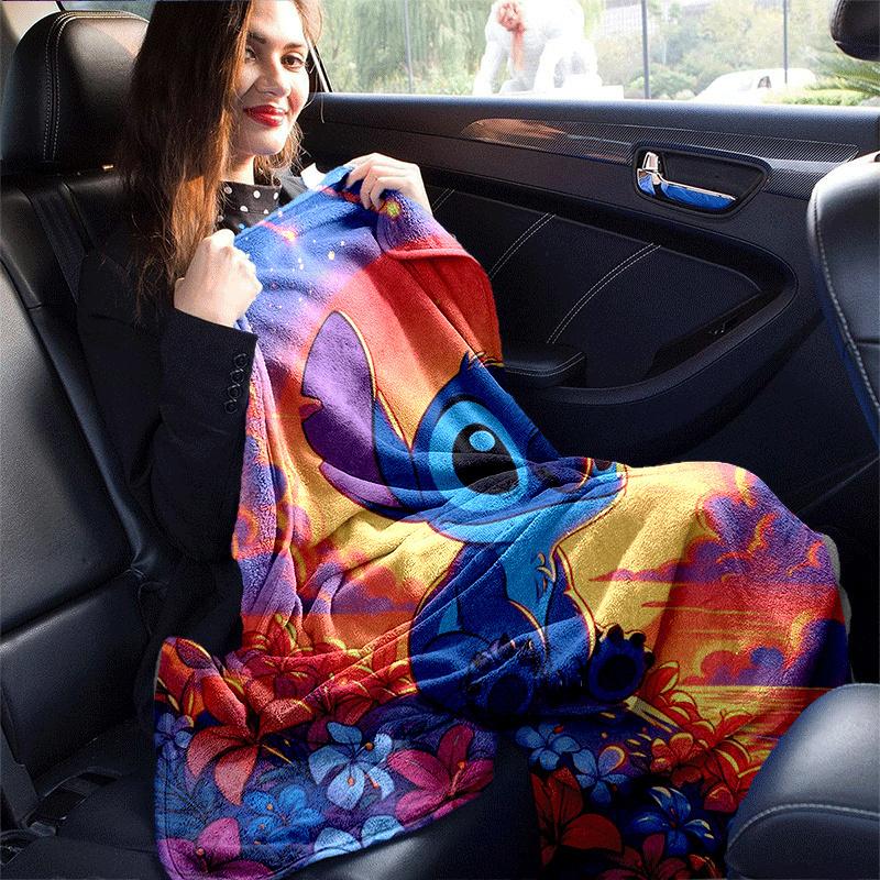 1pc Stitch Printing Blanket - Soft, All-Season Throw for Living Room, Bedroom,Travel