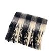 Korean Style Plaid Mohair Scarf - Women's Winter Imitation Cashmere Shawl