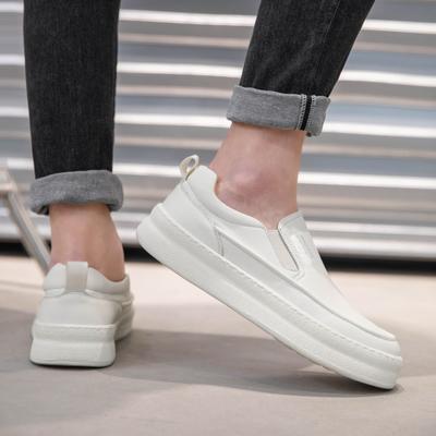 Echtes Leder Herren Fahrschuhe Freizeit Alltagsstil Büro Outdoor Party Freizeitspaziergang Slipper Loafer Vielseitige weiße Schuhe
