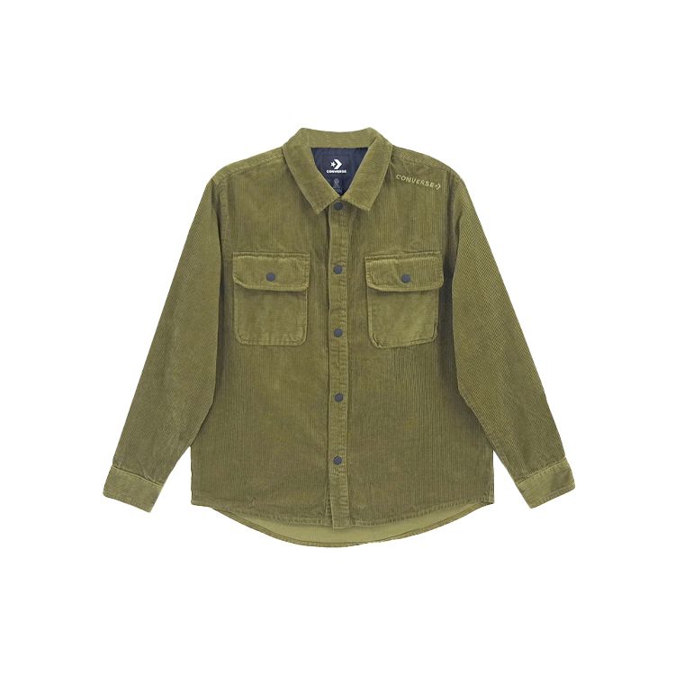

Вельветовая куртка-рубашка Converse Мужские топы Темно-зеленый мох 10019954-A11