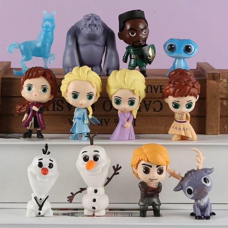 Frozen Figurine Set, 12 Pieces Multicolor PVC Toy Figures for Kids Ages 3+