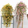 Artificial Violet Vine Flower Fake Hanging Violet Plant for Spring Summer Indoor Outdoor Wall Home Garden Patio Wedding Party Decor