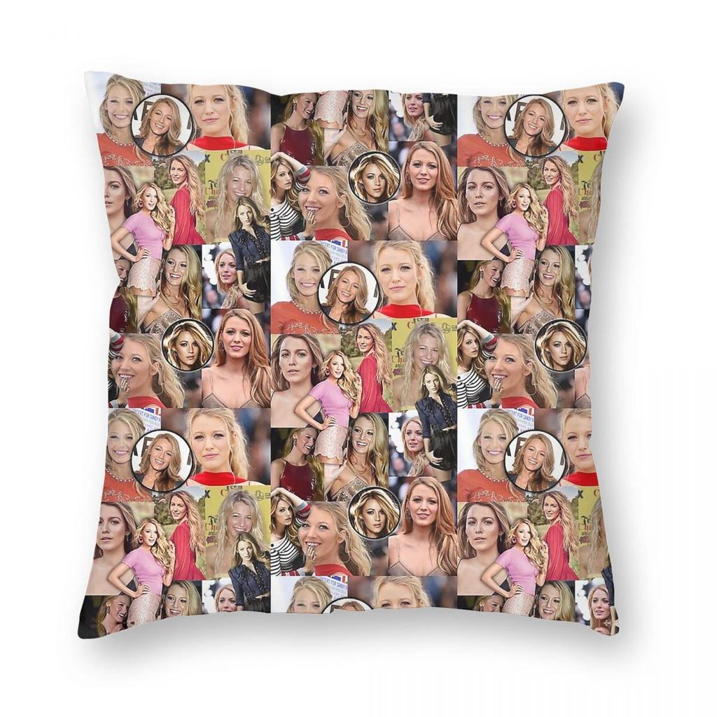 Blake Lively Gossip Girl Pillowcase Polyester Linen Velvet Pattern Zip Decorative Throw Pillow Case Sofa Cushion Case