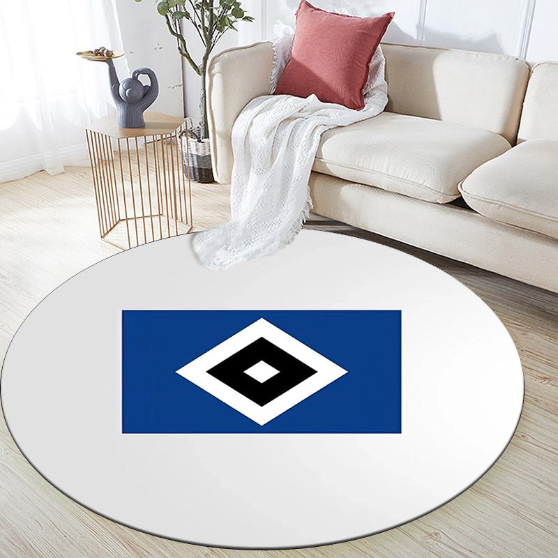 Hamburger SV Round Area Rug,Carpet Rug for Living Room Bedroom Sofa Playroom Decor,Non-slip Floor Mat