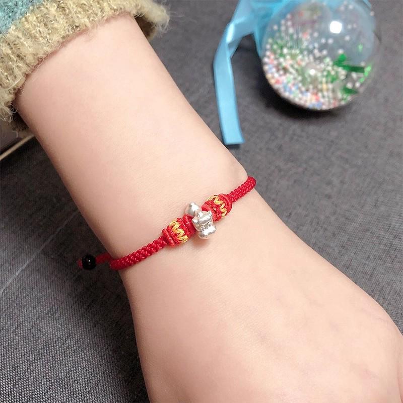 Unisex Red String Bracelet: Semi-Finished Hand-Braided Rope for Beading with Gold or Sterling Silver DIY Accessories.