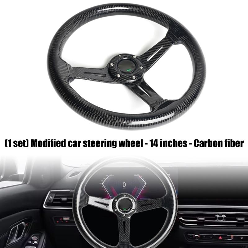 2025 New Luxury Carbon Fiber Steering Wheel 14 Inch Universal Smooth Grip for Racing Car