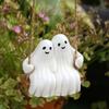 Swing Ghost Couple Figurine Halloween Ghost Hanging Decoration Resin White Ghost Couple Ornament for Indoor Outdoor Garden Patio Porch Decor