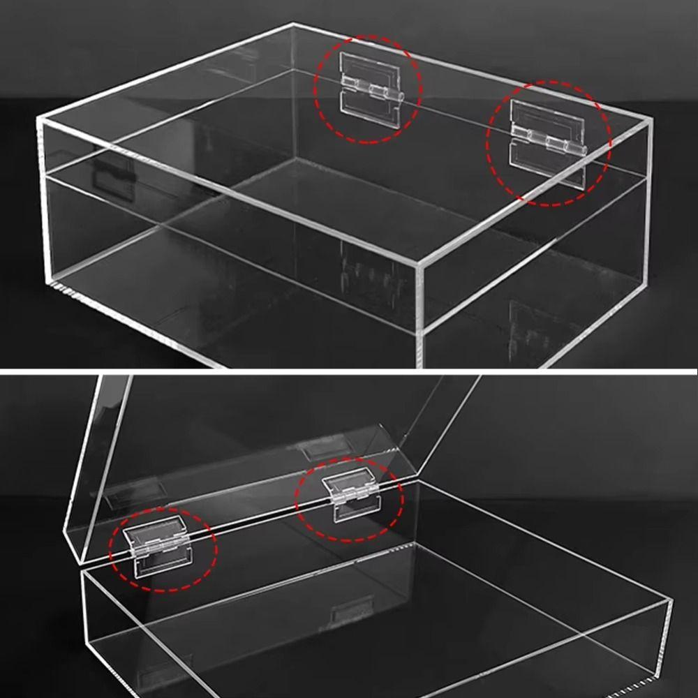 Acrylic Folding Hinge Transparent Fixing Hinge Door Hinges  for Cabinet Drawer Jewelry Boxes