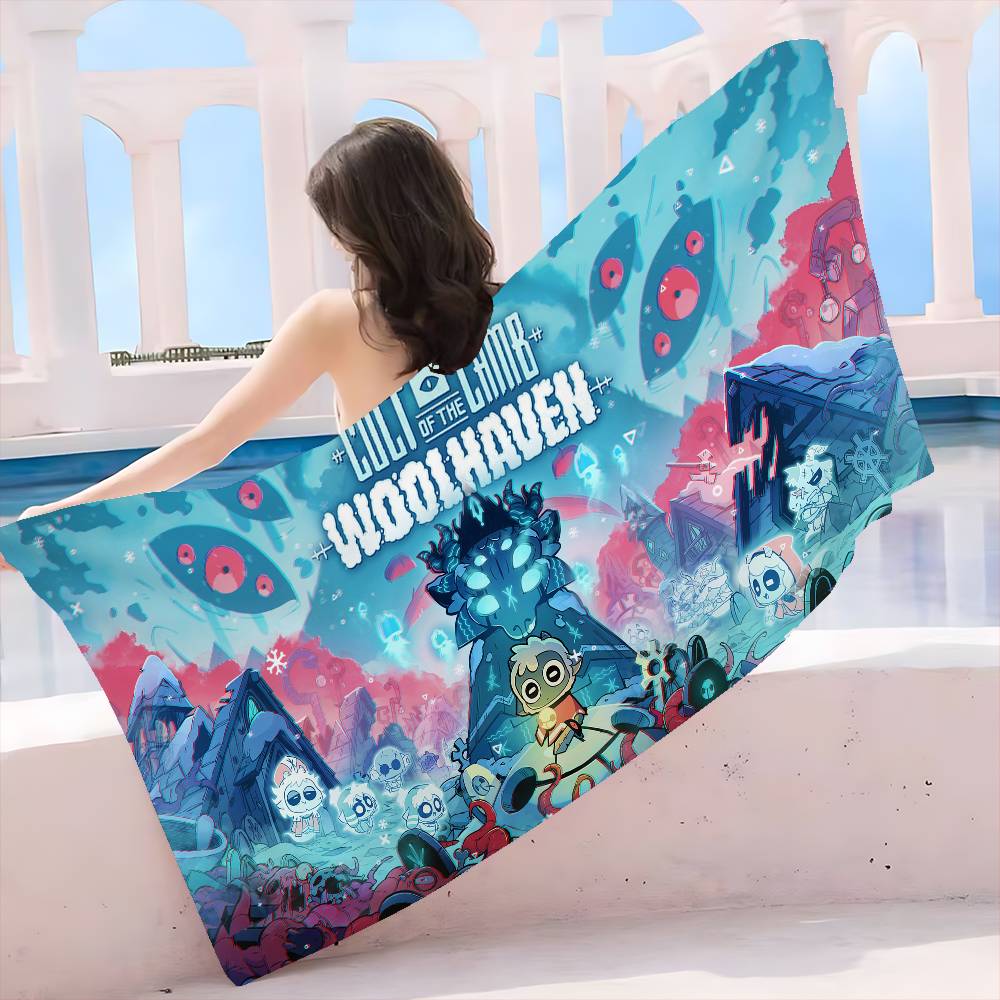 

Video Game C-Cult of The Lamb Microfiber Blanket Quick Drying Beach Towels Oversized Printing Absorbent Pool Towel Blanket W30*H60(CM)