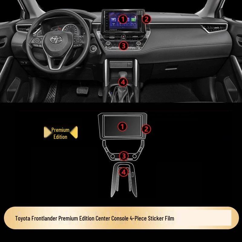 Toyota Frontlander Innenraum-Schutzfolien-Set - HD-Klar für Konsole, Schalthebel & Armaturenbrett-Dekor