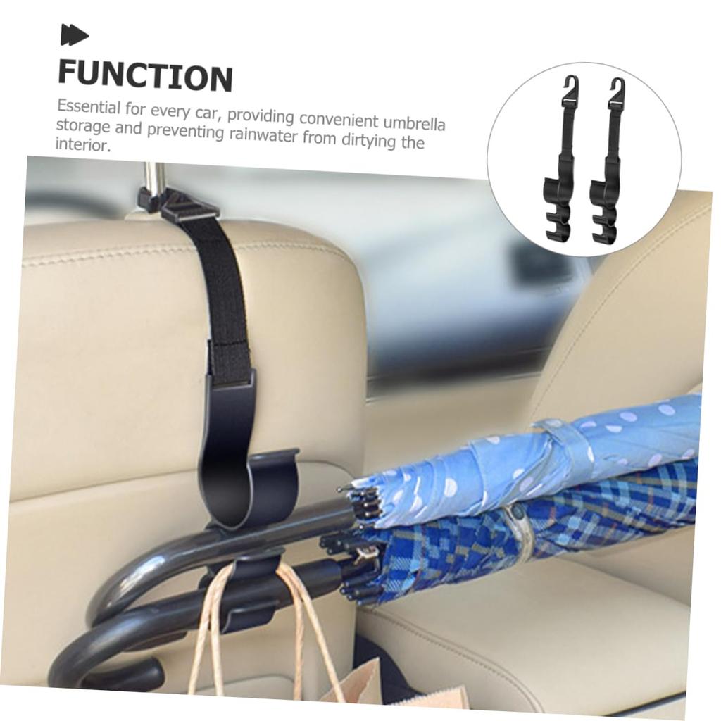 PartyKindom 2pcs Car Hooks, Seat Back Hooks, Trunk Umbrella Holder, Car Umbrella Storage Hook