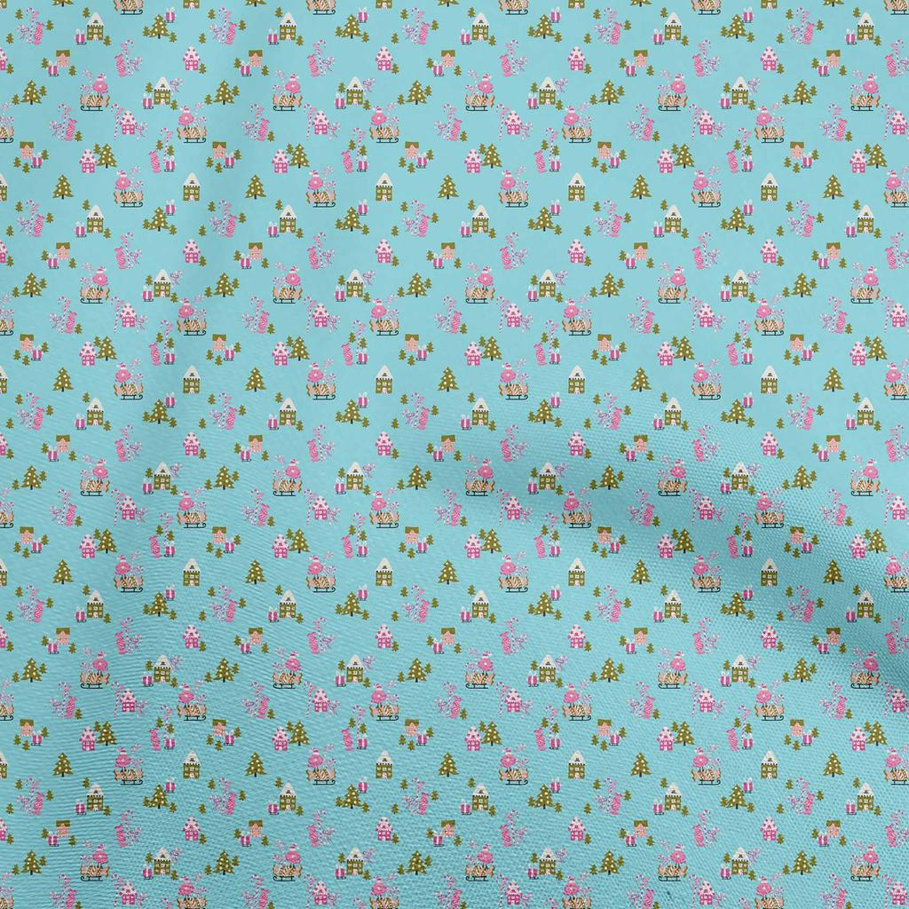 oneOone Cotton Flex Maroon Fabric Christmas Quilting Supplies Print Sewing Fabric By The Yard 40 Inch