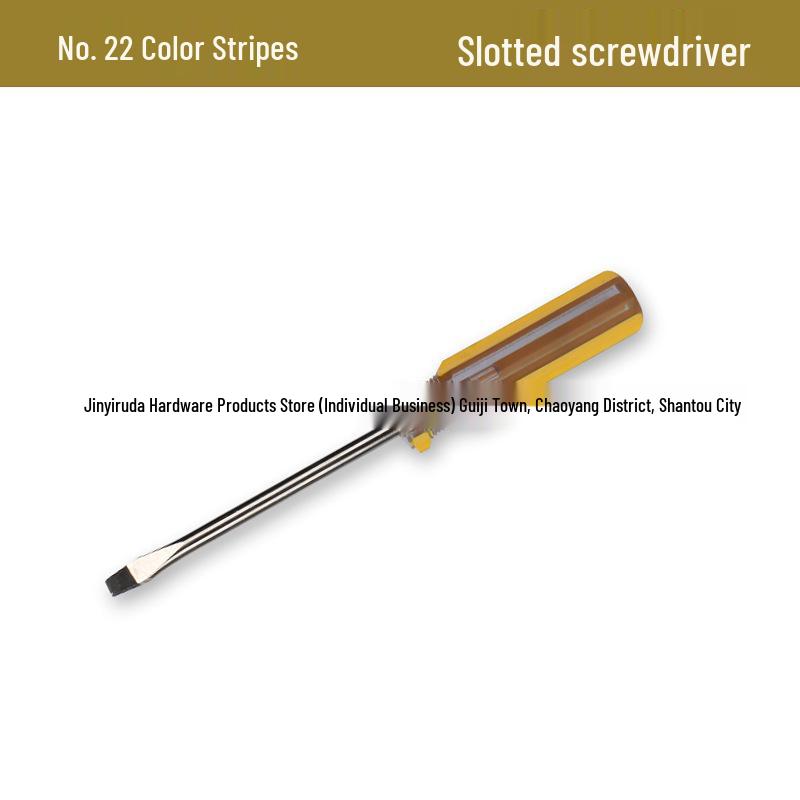 Crystal Color No. 22 Transparent Handle 6-in-1 Magnetic Screwdriver, 4" Black Head, Phillips & Flathead