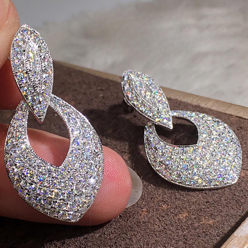 Statement Dangle Earring Party Wedding Drop Earrings for Women Bridal Promise Jewelry Gift