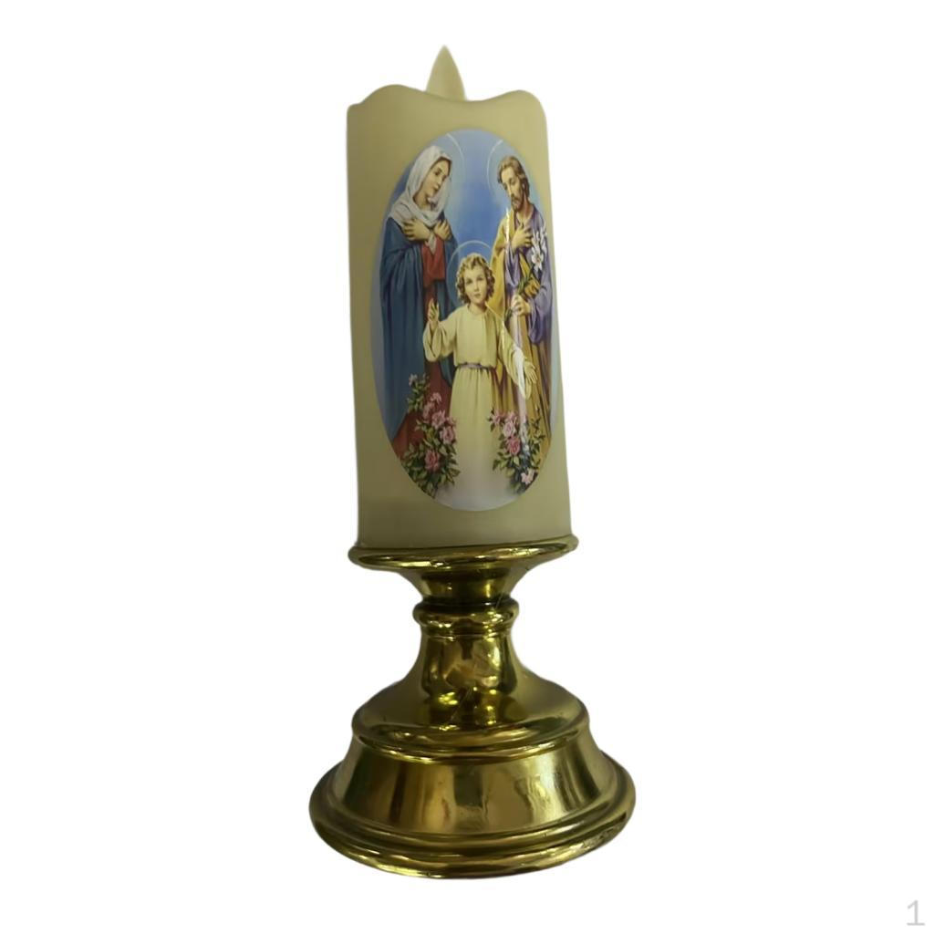 Candle Lamp Pillar Light Prayer Waterproof LED, LED Tea Lights Artificial for Porch