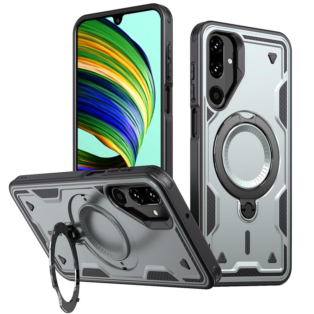 Para Samsung Galaxy M16 F16 M56 F56 Capa Armor À Prova de Choque Suporte Magnético Giratório 360° Moldura TPU Capa de Celular de Plástico Rígido Fundas