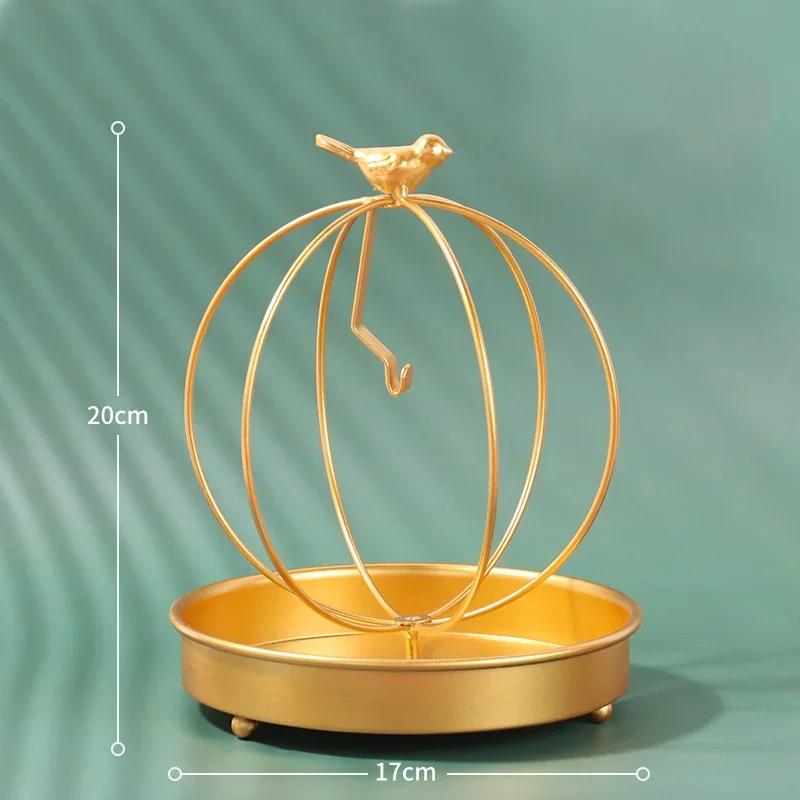 Nordic Home And Desktop Decor Birdcage Meatl Wrought Iron Golden Mosquito Coil Holder Baseus   Stand  Incense