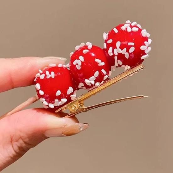 Hairpin Imitation Sugar Calabash Design Hair Clip Stable Clamping Force Side Bang Hair Pin Holiday Hair