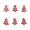 6x Christmas Tree Wood Hanging Pendant DIY Crafts Decorative Accessory with Clips for Holiday Decor Multifunctional Lightweight