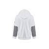 Vans Embroidered Logo Checkerboard Print Hoodie Women Tops White VN0A4UTNWHT