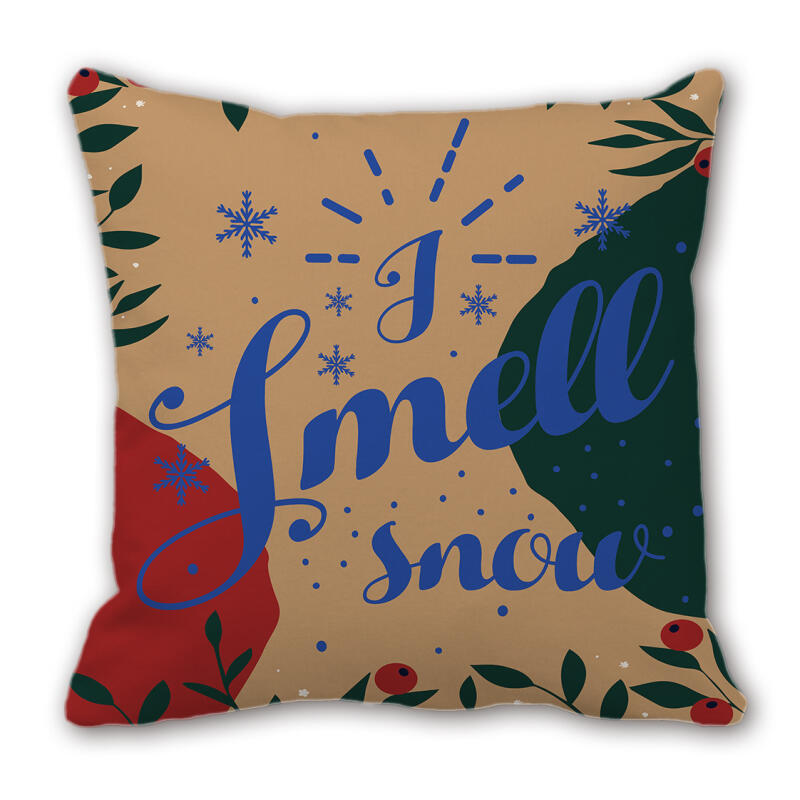 Short-Pile Christmas Pillow Holiday Pillow Printed Home Decor Cushion Cover
