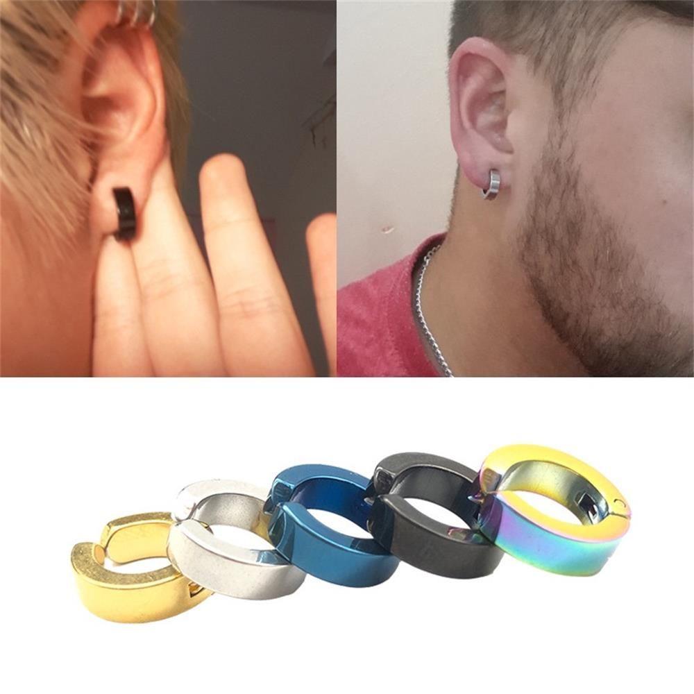 

Punk Women Men Stainless Steel Hoop Cuff Earrings Ear Cuff Non-Piercing Earrings No Pierced