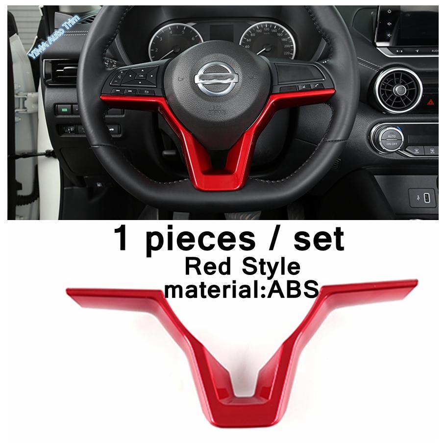 Auto Steering Wheel Button Sticker Cover Trim ABS For Nissan Rogue T32 / X-Trail 2017 -  Red / Carbon Fiber Look Accessories