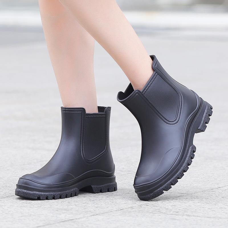 Women's Fashion British Style Waterproof Rain Boots