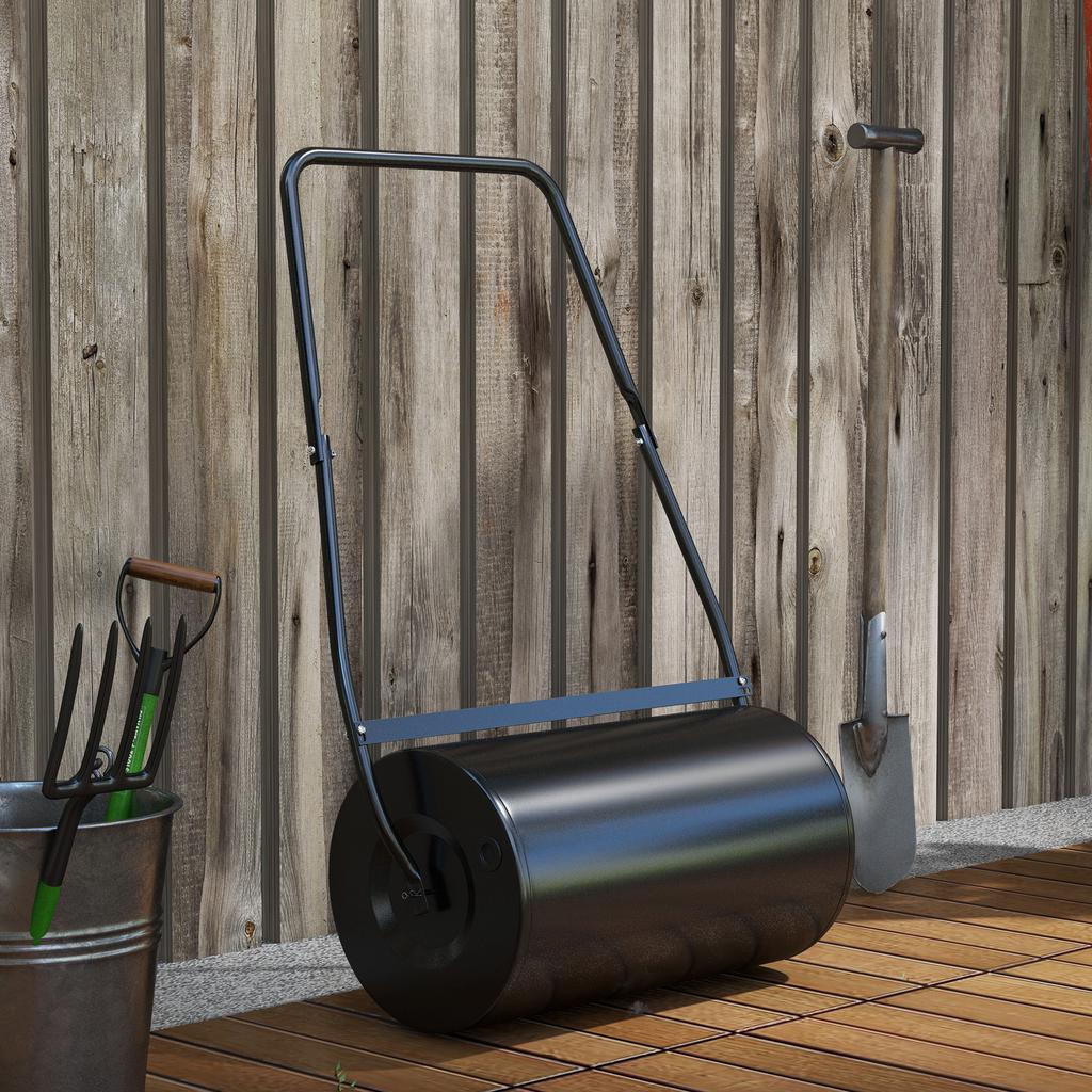 Heavy Duty Garden Lawn Roller Push Tow Water Sand Filled 46L Equipment Manual Push Rolling Drum