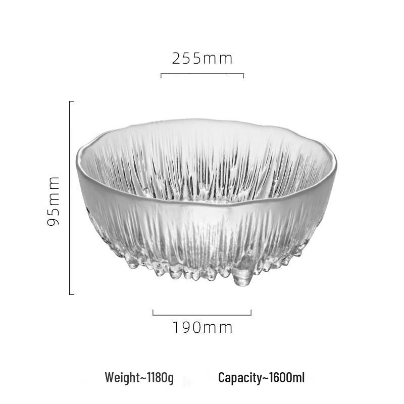 Glacier Pattern Glass Serving Bowl Set