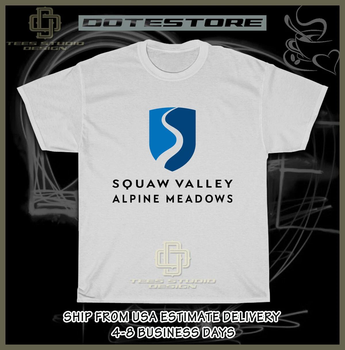New Tee Squaw Valley Alpine Meadows Logo Men s T-Shirt American Dotees T-Shirt XS