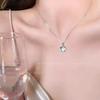 White Moonlight Round Necklace Can be worn on both sides Collarbone chain Fashion temperament Blue necklace
