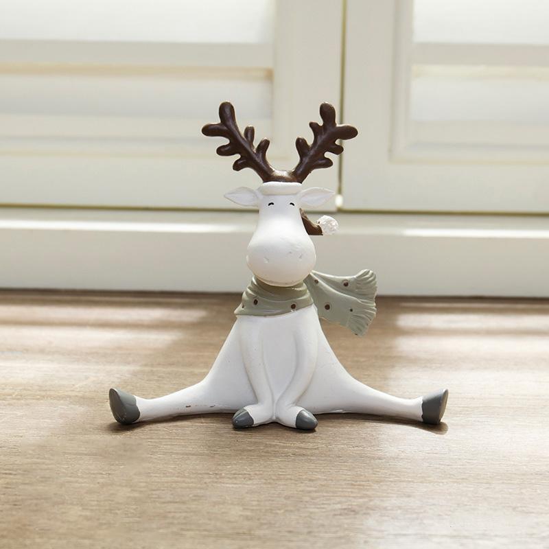 

1pc Christmas Cute Elk Ornaments,New Year Gift Hand-Painted Sculpture Ornaments Car Decorations, Home Living Room Bar