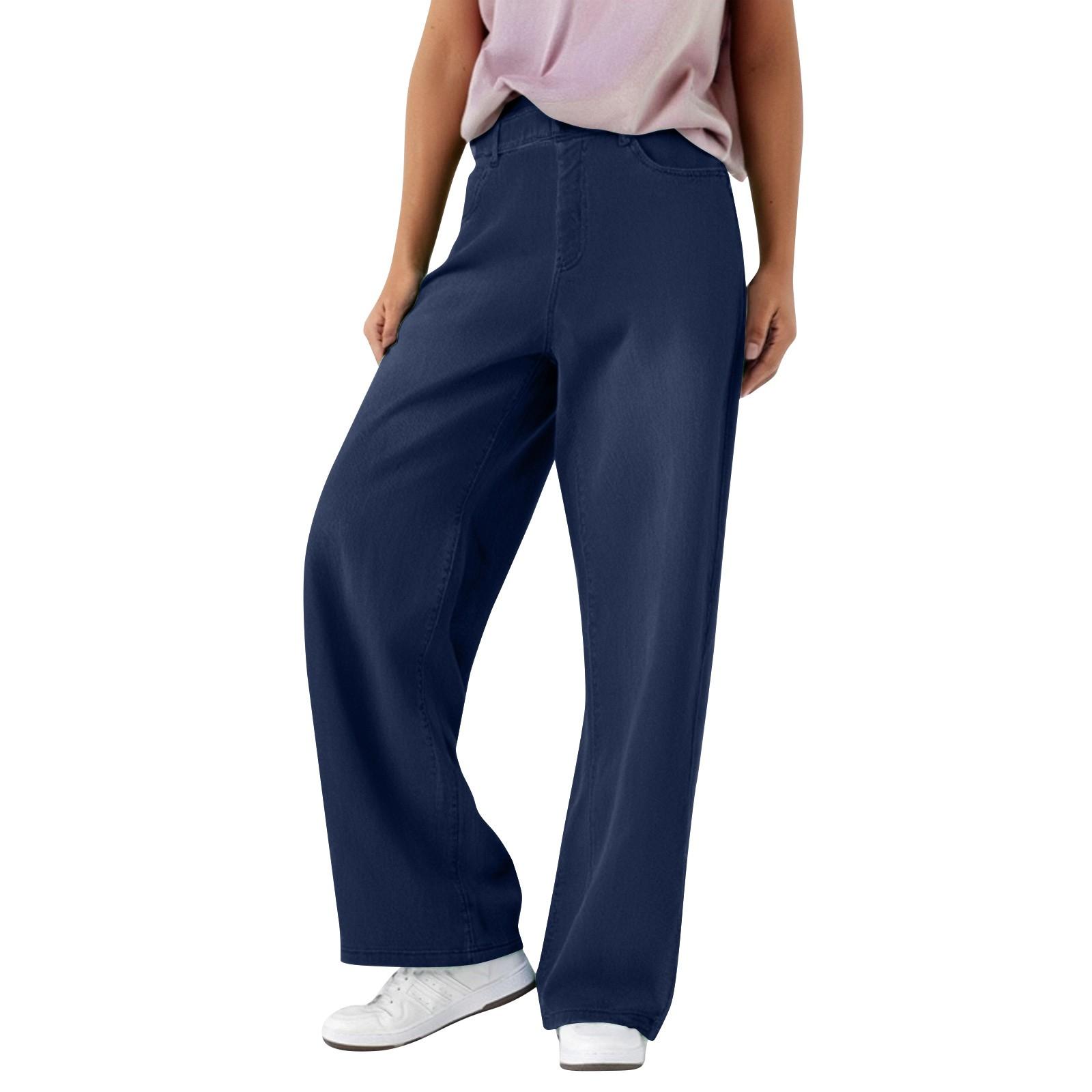 

Женские модные прямые повседневные винтажные драпированные эластичные джинсовые спортивные брюки XL