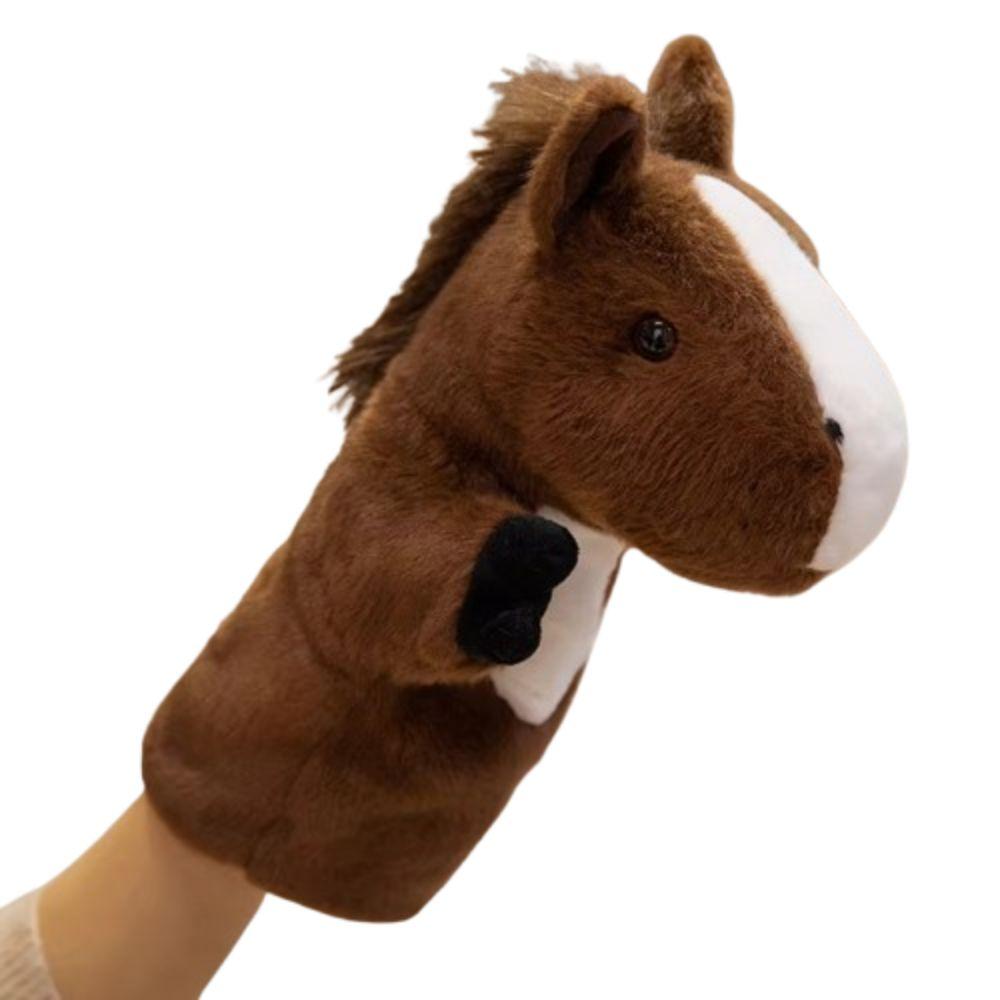 Storytelling Hand Finger Story Puppet Soft Stuffed Plush Horse Toys Parent-child
