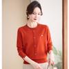 Middle-aged Women's Fashion Pullover Sweater Sweater Mother Spring and Autumn Wear Crew Neck Knitted Bottoming Shirt Top