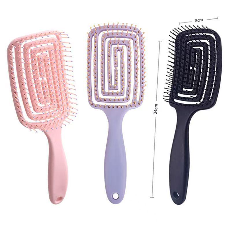 Ribbed Hollow Mosquito Coil Comb: Wet/Dry Dual-Use Massage Fluffy Comb for Home Use