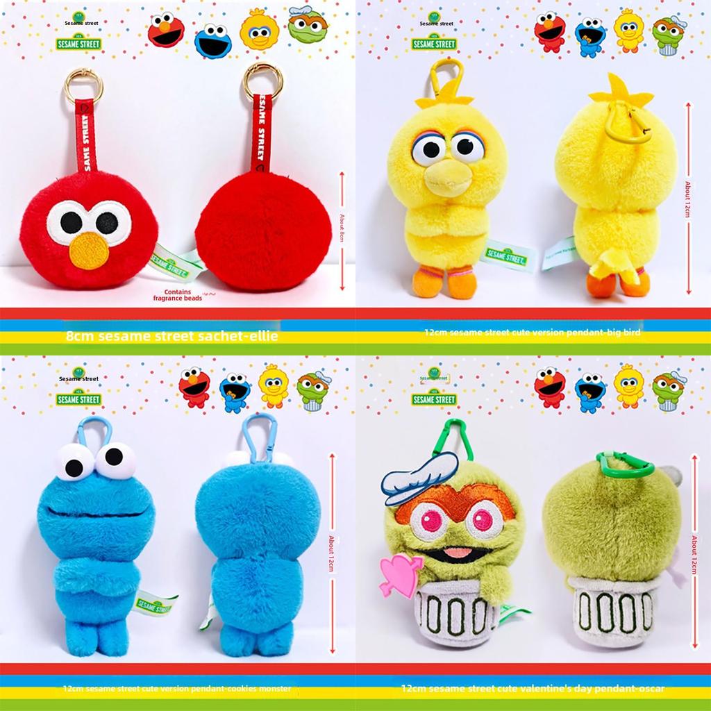 Sesame Street Elmo Portachiavi Peluche Animale Carino Cartone Animato Giocattolo Regalo Per Bambini