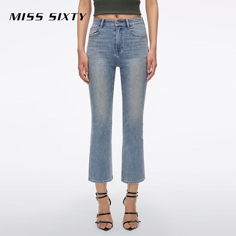 MISS SIXTY Women s Lyocell Blend Slim Flare Cropped Jeans 25
