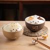 Creative Japanese Ceramic Soup Bowl Cute Cartoon Animals Cat Bowl with Lid Household Instant Noodles Rice Bowls Tableware